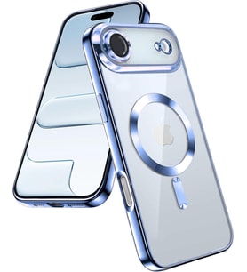 Apple iPhone 17 AiR Kılıf Kamera Lens Korumalı Renkli Magsafe Şeffaf Silikon Mavi