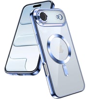 Apple iPhone 17 AiR Kılıf Kamera Lens Korumalı Renkli Magsafe Şeffaf Silikon Mavi