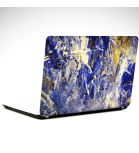 Mavi ve Beyaz Soyut Laptop Sticker 19 inch (40,5X27CM)