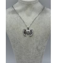 Çelik Silver Açılan Kalpli Kanatlı Kolye - 25-ctr402