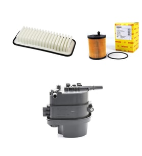 Bosch Filtre Bakım Seti Citroen C1 1.4 HDI Dizel 2005-2014 Hava + Yağ f. + Yakıt Filtre Bosch