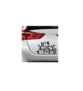 Minipera Kedi Ailesi Sticker Siyah 21*32 Cm