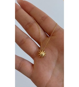 Güneş Kolye minimal 925 Ayar (Gold)