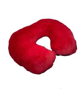 Yumuşak Peluşlu Seyahat Boyun Yastığı Kırmızı