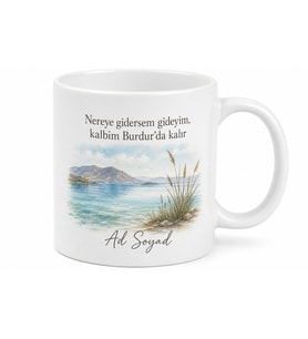 Burdur Göl Temalı Kişiye Özel Memleket Kupa Bardak Hediye