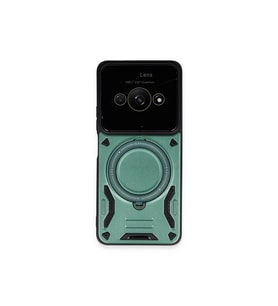 Poco C61 Kılıf Joy Lens Standlı Kapak - Koyu Yeşil