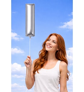 100 cm Gümüş (Silver) I Harfi Helyumlu Folyo Balon