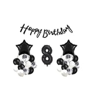 SİYAH DOĞUM GÜNÜ YAŞ BALON SET
