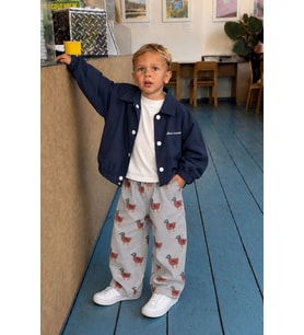 Ördek Desenli Unisex Çocuk Gabardin Pantolon - Gri