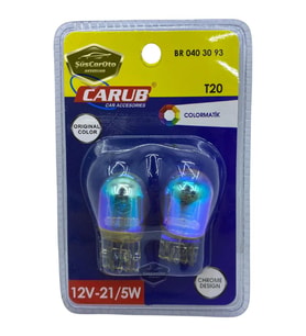 Carub Diadem Ampul Krom Amber Park Sinyal Ampulü Gündüz Farı T20 WY21/5W 12V Turuncu Işık 2'li Takı