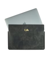 Twingold Kişiye Özel %100 Deri Rainbow 13" Macbook Kılıfı Antrasit (Antrasit)