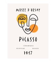 Picasso Sarı Göz Picasso Sanatı Poster Dijital Baskı Poster