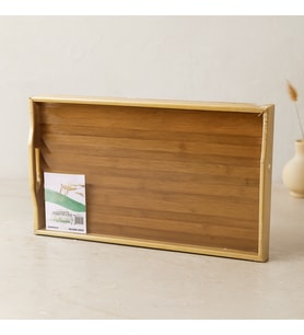 Bambu Dikdörtgen Sunum Tepsisi 50x30 cm Ayaklı