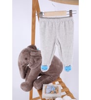 Kadife Oyuncaklı Kız Erkek Bebek Çocuk Pantolon Mavi Ayı03-1521