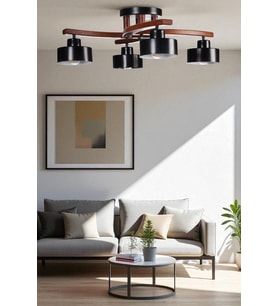 WESTON 4 LÜ CEVİZ METAL BAŞLIKLI PLOFONYER AVİZE