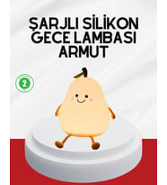Usb Şarjlı Armut Gece Lambası Dokunmatik Renk Değişimli