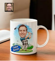 İsme Özel Karikatürlü Golf Temalı Kupa Bardak