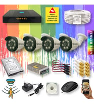 Qromax 4 Kameralı Set - Gece Renkli Gösteren Hareket Algılayan 8 Warm Ledli 1080P Turbo HD Güvenlik Kamerası Seti 3908W-9004