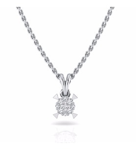 0,13 Karat Pırlantalı Kolye (Altın-Beyaz)