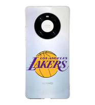 Huawei Mate 40 Pro Uyumlu Kapak LA Lakers Tasarımlı Şeffaf Silikon Kılıf