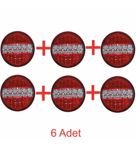 HAMBURGER TİP LEDLİ STOP LAMBA 24 VOLT 4 MODLU 6 ADET