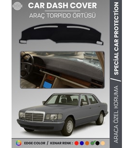 MERCEDES S CLASS W126 (1979-1991) Torpido Örtüsü Premium Kalite Torpido Koruma Özel Kesim UV Koruma