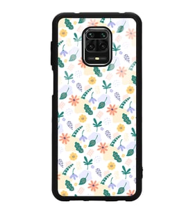 Xiaomi Redmi Note 9 Pro Uyumlu Minik Çiçekler Tasarımlı Glossy Telefon Kılıfı