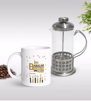 BK Gift Kişiye Özel İlk Babalar Günü Tasarımlı Tasarımlı Kupa & French Press Seti-5 (Model 1)