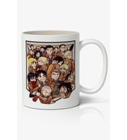 Attack On Titan Anime Tüm Karakterler Beyaz Porselen Kupa Bardak Sevgiliye Arkadaşa Hediye