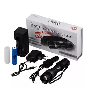 Black Wt-037-şarjlı Zoomlu Acil Durum Feneri