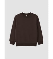 LCW Kids Kahverengi Bisiklet Yaka Erkek Çocuk Kalın Sweatshirt
