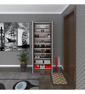 Kenzlife ayakkabılık ayakkabı dolabı kilitli be real cvz 180*70*32 kapaklı arkalıklı ofis dolabı iki bölme (Karışık)
