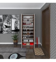 Kenzlife ayakkabılık ayakkabı dolabı kilitli be real cvz 180*70*32 kapaklı arkalıklı ofis dolabı iki bölme (Karışık)