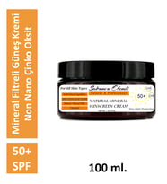 Tüm Cilt Tipleri Mineral Filtreli Non-Nano Çinko Oksit Güneş Kremi Koruyucu 50+ SPF Doğal İçerikli