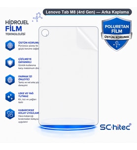 SChitec Lenovo Tab M8 (4rd Gen) Uyumlu Arka Yüzey Hidrojel Koruyucu Film