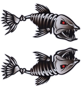 Balık kemikleri İskelet araba Sticker oto Etiket18CM