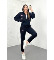 Kadın Barbie Baskılı Eşofman Takımı 3861-24 (Siyah)