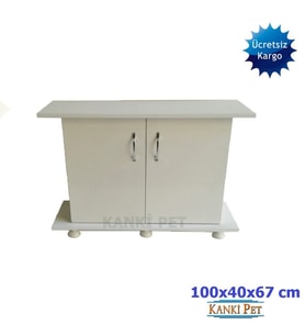 Kanki Pet KP103 Akvaryum Beyaz Sehpa 100 x 40 x 67 Cm