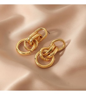 Chavin Gold Bijuteri Retro Tarz Bayan Halka Küpe ev20sr