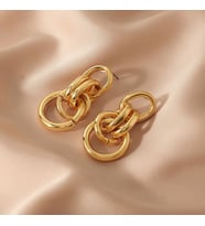 Chavin Gold Bijuteri Retro Tarz Bayan Halka Küpe ev20sr
