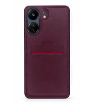 Redmi 13C Kartlıklı Rich Boss Lüx Deri Kılıf Koyu Kırmızı