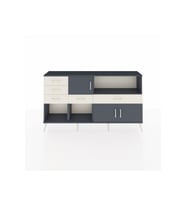 Arges Konsol 2 Raflı 5 Çekmeceli 3 Kapaklı 176x30x99 Antrasit-Antrasit/Aytaşı