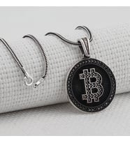 Bitcoin 925 Ayar Gümüş Kolye