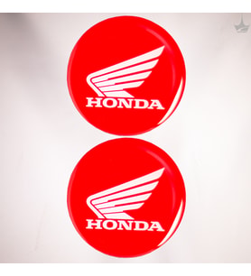 Grippatch Honda Kırmızı 5x5 cm Premium Damla Logo – 2’li Poliüretan 3D Logo-Amblem Seti