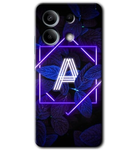 Redmi Note 13 Pro 5G Kılıf HD Desen Baskılı Kılıf - Dark Neon Yaprak A Harfi