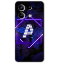 Redmi Note 13 Pro 5G Kılıf HD Desen Baskılı Kılıf - Dark Neon Yaprak A Harfi