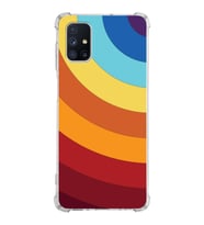 Samsung Galaxy M51  Köşe Korumalı Antişok Kapak Renk Cümbüşü Tasarımlı  Silikon Kılıf (Şeffaf)