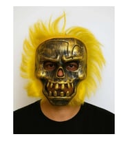 Mey İthalat® Wild Skull - Bakır Kafatası Sarı Saçlı İskelet Maske
