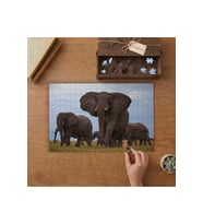 Görkemli Filler Tasarımı 240 parça Ahşap Puzzle Ahşap Kutuda MP08350