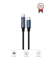 Torima U22 Siyah Type-C to Type-C 60W Hızlı Şarj Kablosu – LED Ekranlı, Dayanıklı Örgü Kablo